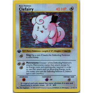 Clefairy Base Set Shadowless 1st Edition "Reprinted"